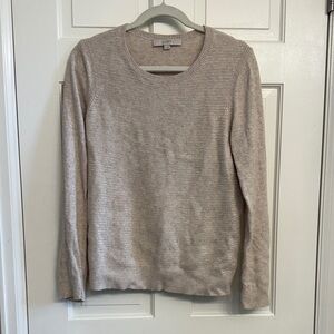 LOFT Women's Light Beige Crew Neck Sweater